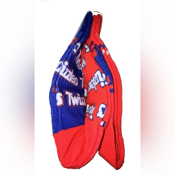 Twizzlers Odd Sox Crew Socks 2 Pair Men 8-12 W 9-13 Red Blue w Logo Chewy Candy - Picture 7 of 9